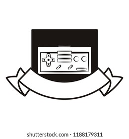 Retro console gamepad emblem