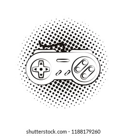Retro console gamepad pop art