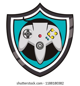 Retro console gamepad Shield emblem
