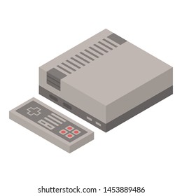 Retro console icon. Isometric of retro console vector icon for web design isolated on white background