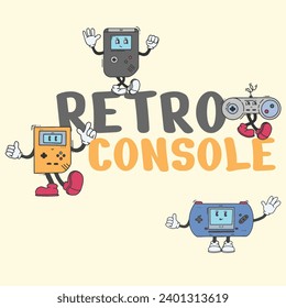 Retro Console vector character design