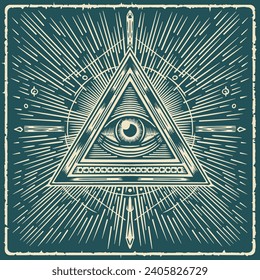 Retro Conspiracy Symbol Illustration Poster