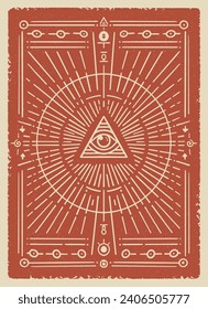 Retro Conspiracy Symbol Illustration Poster