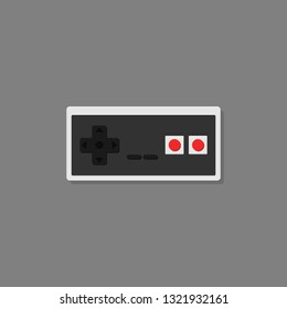 Retro controller with shadow. Vector illustration Flat design