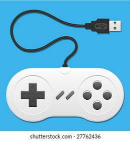 Retro controller with usb cable - vector