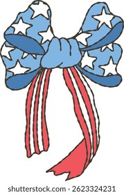 Retro Coquette American Flag Cerebration on 4th of July, America independence day