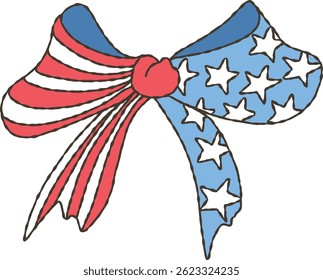 Retro Coquette American Flag Cerebration on 4th of July, America independence day