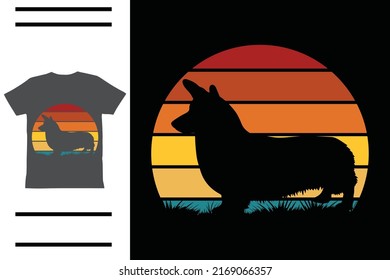 Retro corgi mom t shirt design