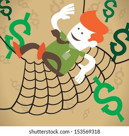 Retro Corporate Guy has a Financial Safety Net. 
