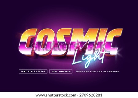 Retro Cosmic Light Text effect editable	