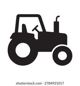Retro countryside tractor silhouette vector for farming business logos emblems and agricultural branding