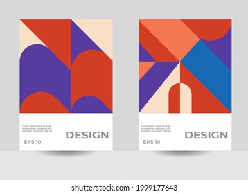 retro cover design, geometric cover design, a4, annual report design, bauhaus cover design