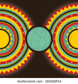 Retro cover for summer time. Vector illustration with bright design elements. 