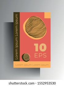 Retro cover template for poster, brochure, card. Original design in pastel colors with hand-drawn textural elements. EPS 10 vector.