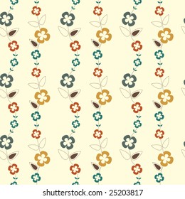 Retro covering with flowers - Seamless tileable
