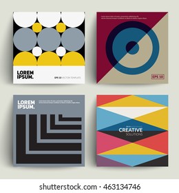 Retro Covers Set. Colorful Modernism. Eps10 Vector.