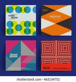 Retro Covers Set. Colorful Modernism. Eps10 Vector.