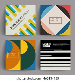 Retro covers set. Colorful modernism. Eps10 vector.