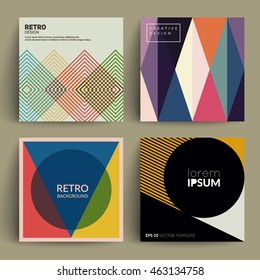 Retro covers set. Colorful modernism. Eps10 vector.