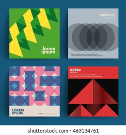 Retro Covers Set. Colorful Modernism. Eps10 Vector.