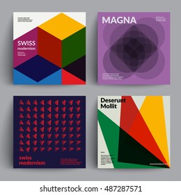 Retro Covers Set. Swiss Style Modernism. Eps10 Vector. 