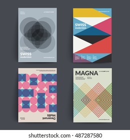 Retro Covers Set. Swiss Style Modernism. Eps10 Vector. 