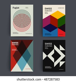 Retro Covers Set. Swiss Style Modernism. Eps10 Vector. 