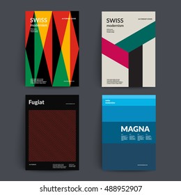 Retro covers set. Swiss style modernism. Eps10 vector.
