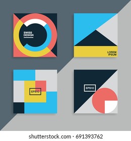 Retro covers set. Swiss style modernism. EPS10 vector.