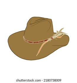 Ilustración de vectores de sombrero de Cowboy retro.