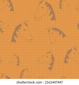 Retro Cowboy Horses Themed Repeat Pattern Stock Vector (Royalty Free ...