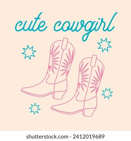 retro cowgirl boots. howdy, cowboy, western, wild west