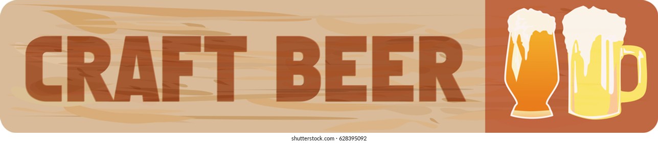 retro craft beer advertising sign, vector illustration,fictional artwork