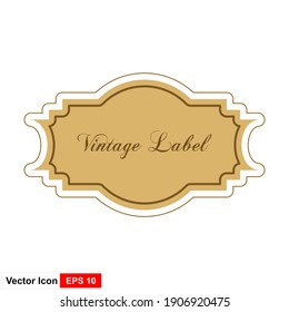 Retro craft label on white background. Vector illustration 
