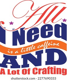 Retro Crafting T-shirt Design, Vector