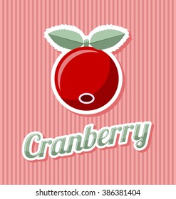 Retro cranberry with title on striped background