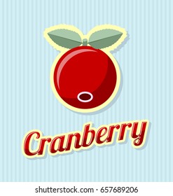 Retro cranberry with title on striped background