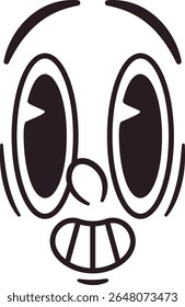 Personagem de emoji facial louco retrô