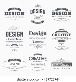 Retro Creative Vintage labels template and Logo set. 