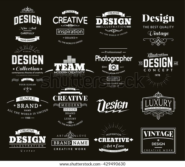 Retro Creative Vintage Labels Vorlage Und Stock Vektorgrafik Lizenzfrei