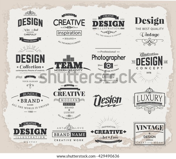 Retro Creative Vintage Labels Vorlage Und Stock Vektorgrafik Lizenzfrei