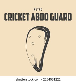 Retro Cricket Abdo Guard Vector Stock illustration, Vintage Cricket Equipment Vector