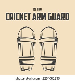 Retro Cricket Arm Guard Vector Stock Illustration, Retro Cricket Equipment Vector