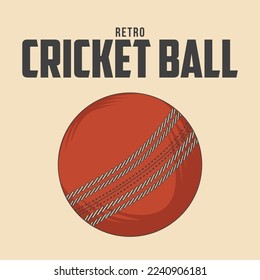 Retro Cricket Ball Vector Stock Illustration