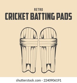 Illustration vectorielle de tapis de cricket rétro