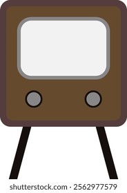 retro CRT TV vector icon