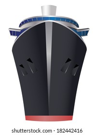 Retro cruise liner illustration on white background.