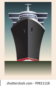 Retro Cruise Ship Vector