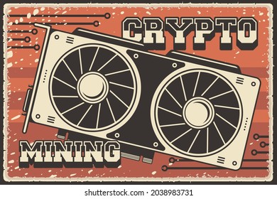 Retro Cryptocurrency Mining Equipment Poster