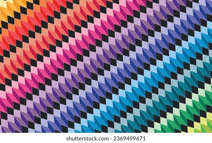 Retro cube abstract colorful background pattern - stock illustration